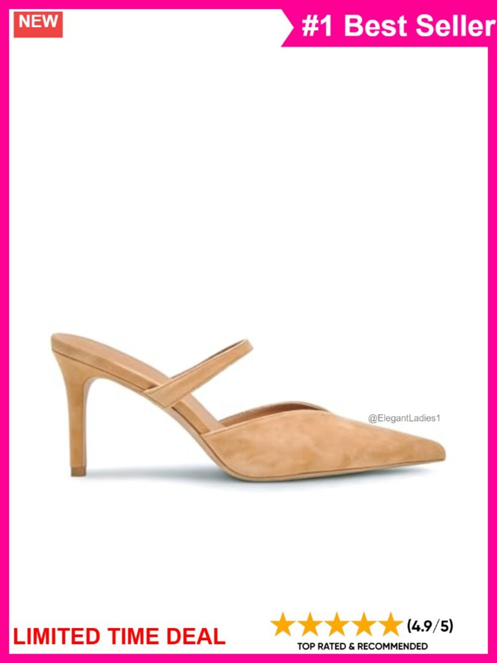 Pointed Toe Stiletto Pumps Faux Leather Slip On Heels